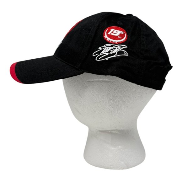 Coca-Cola Nascar Logo No 19 Embroidered Signature Baseball Cap Black Red - Picture 2 of 6